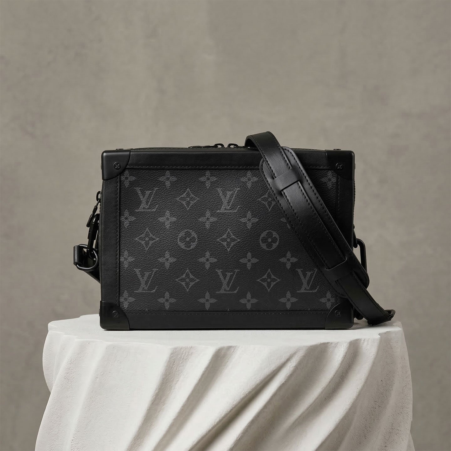 Louis Vuitton Soft Trunk in Monogram Eclipse Canvas Virgil Abloh Edition Unisex Crossbody Bag 25cm 10