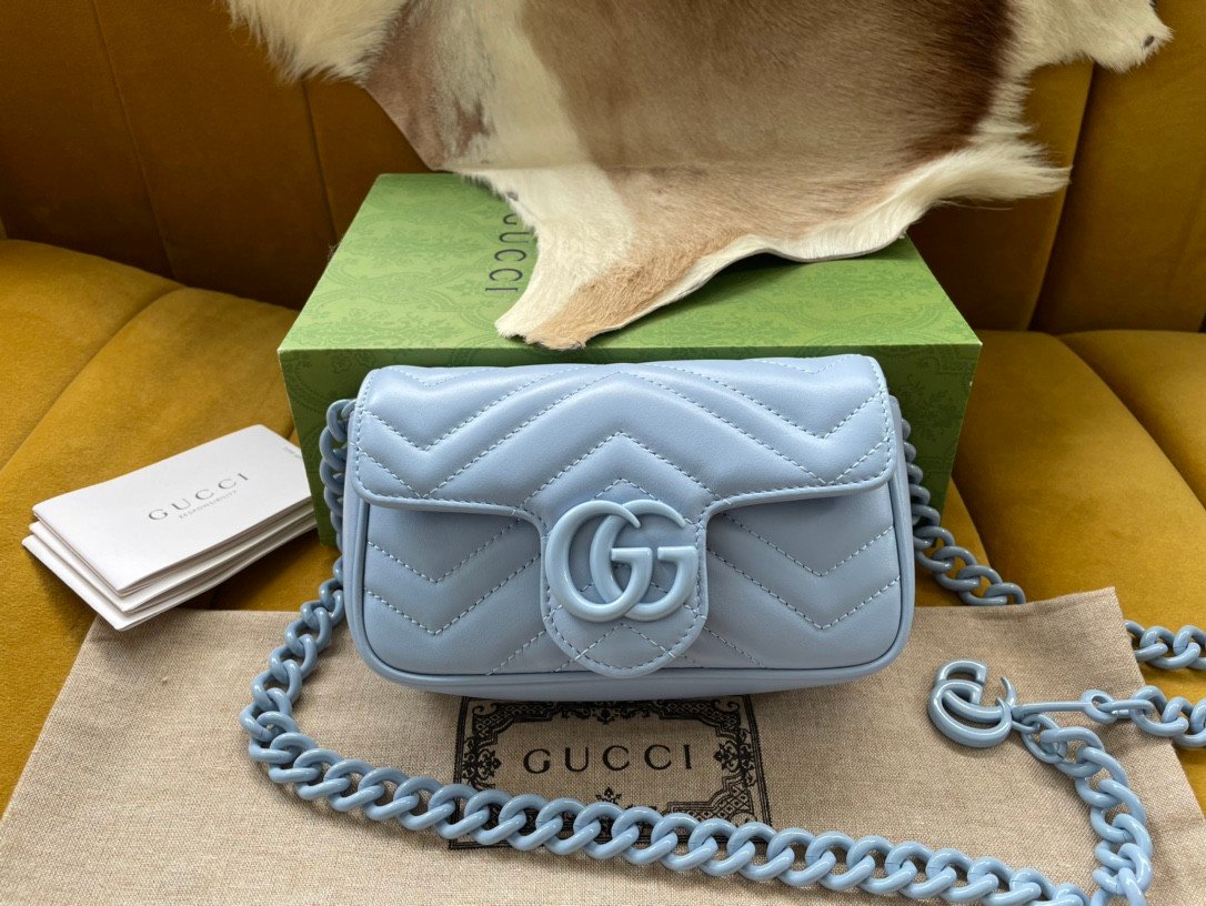 Gucci GG Marmont Super Mini Bag 16.5cm Tonal Ceramic Hardware Edition 10