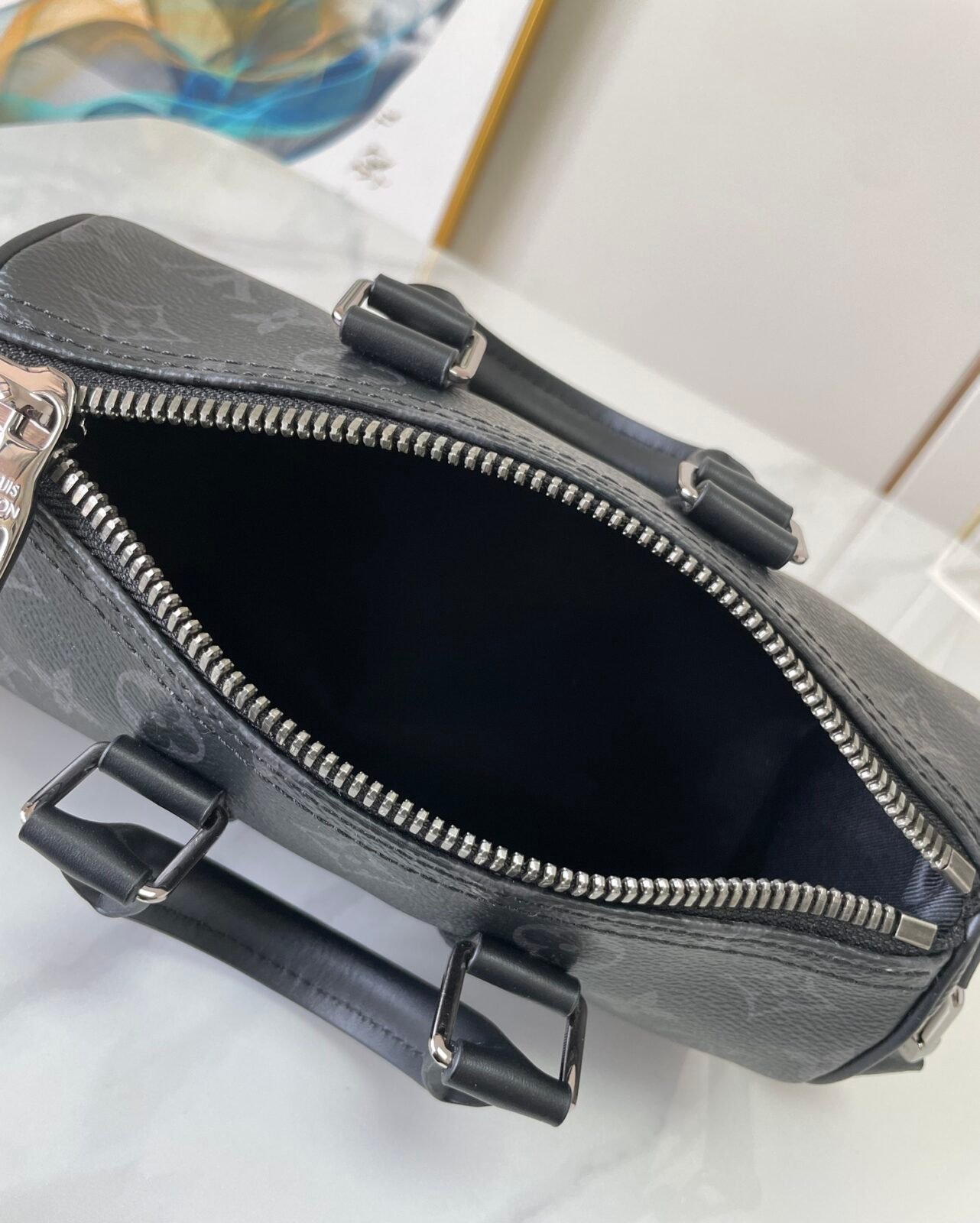 Louis Vuitton Keepall XS Monogram Eclipse – Classic Black Mini Duffle Bag 21cm 11