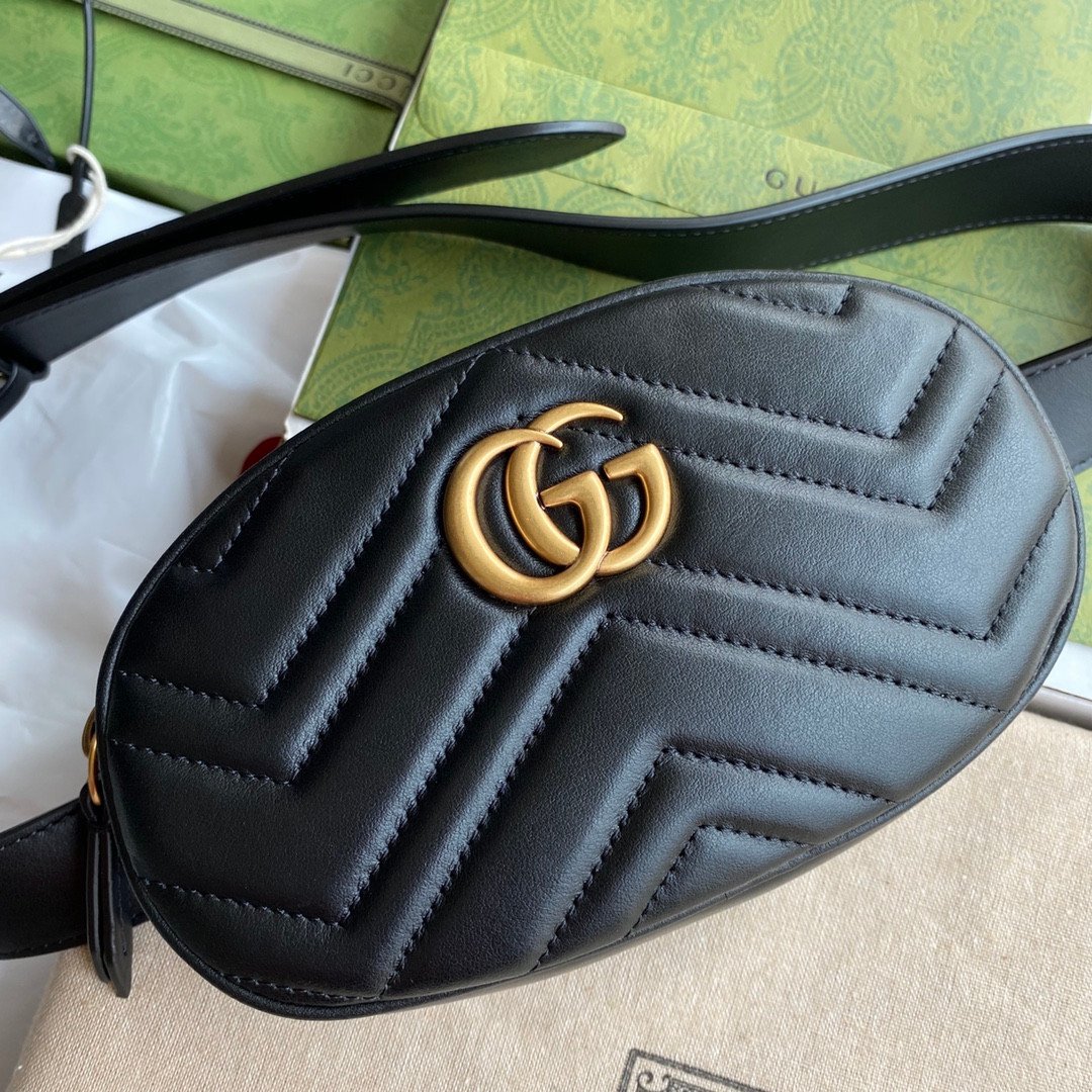 Gucci GG Marmont Matelassé Leather Belt Bag 3 Colors Original Italian Leather 12
