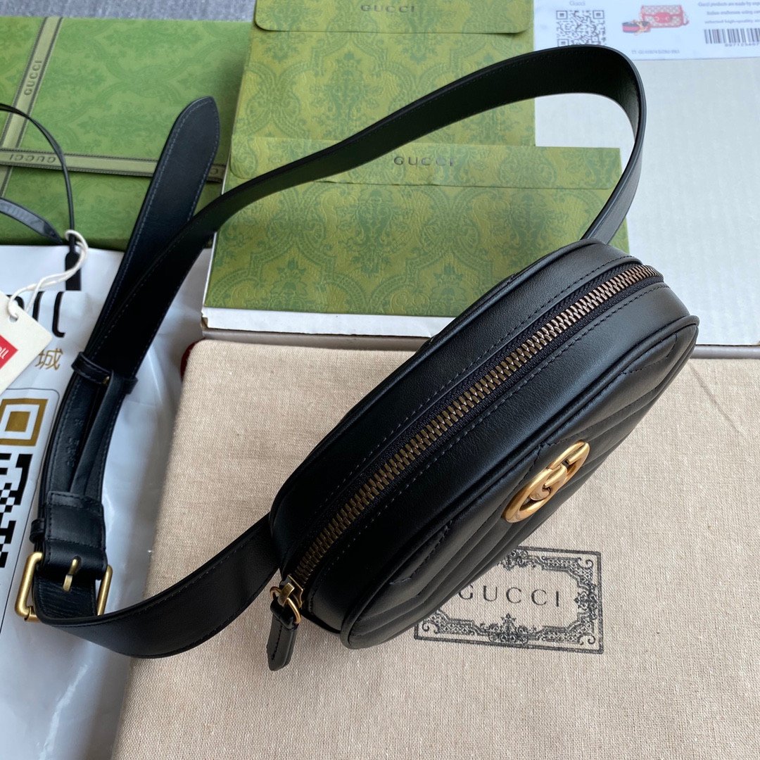 Gucci GG Marmont Matelassé Leather Belt Bag 3 Colors Original Italian Leather 14