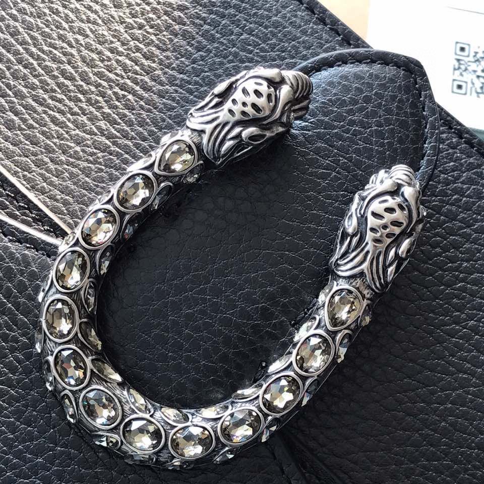 Gucci Dionysus Small Textured Leather Shoulder Bag 28cm Tiger Head Spur & Swarovski Crystals 15