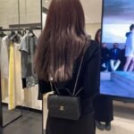 CHANEL White/Black Grained Calfskin Top Handle Mini Flap Bag 18cm with 14K Pale Gold Hardware 17