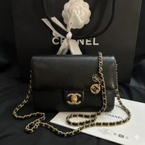 Chanel Premium Vintage Charm Flap Bag in Italian Bonaudo Calfskin 2 Sizes