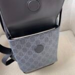 Gucci GG Supreme Canvas Flap Backpack 32.5x42x15.5cm Premium Leather Trim with Signature Web Detail & Side Pockets 17