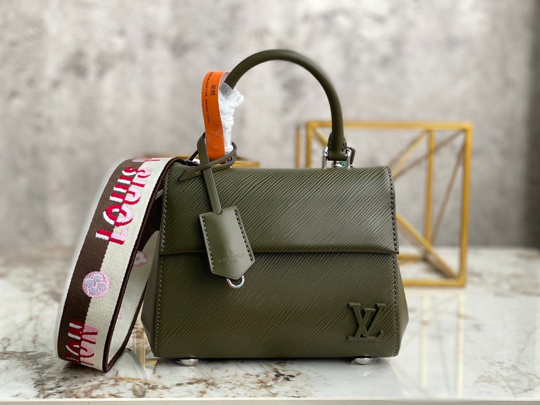 Louis Vuitton Cluny Mini 20cm Epi Leather Handbag with Reversible Jacquard Strap 18