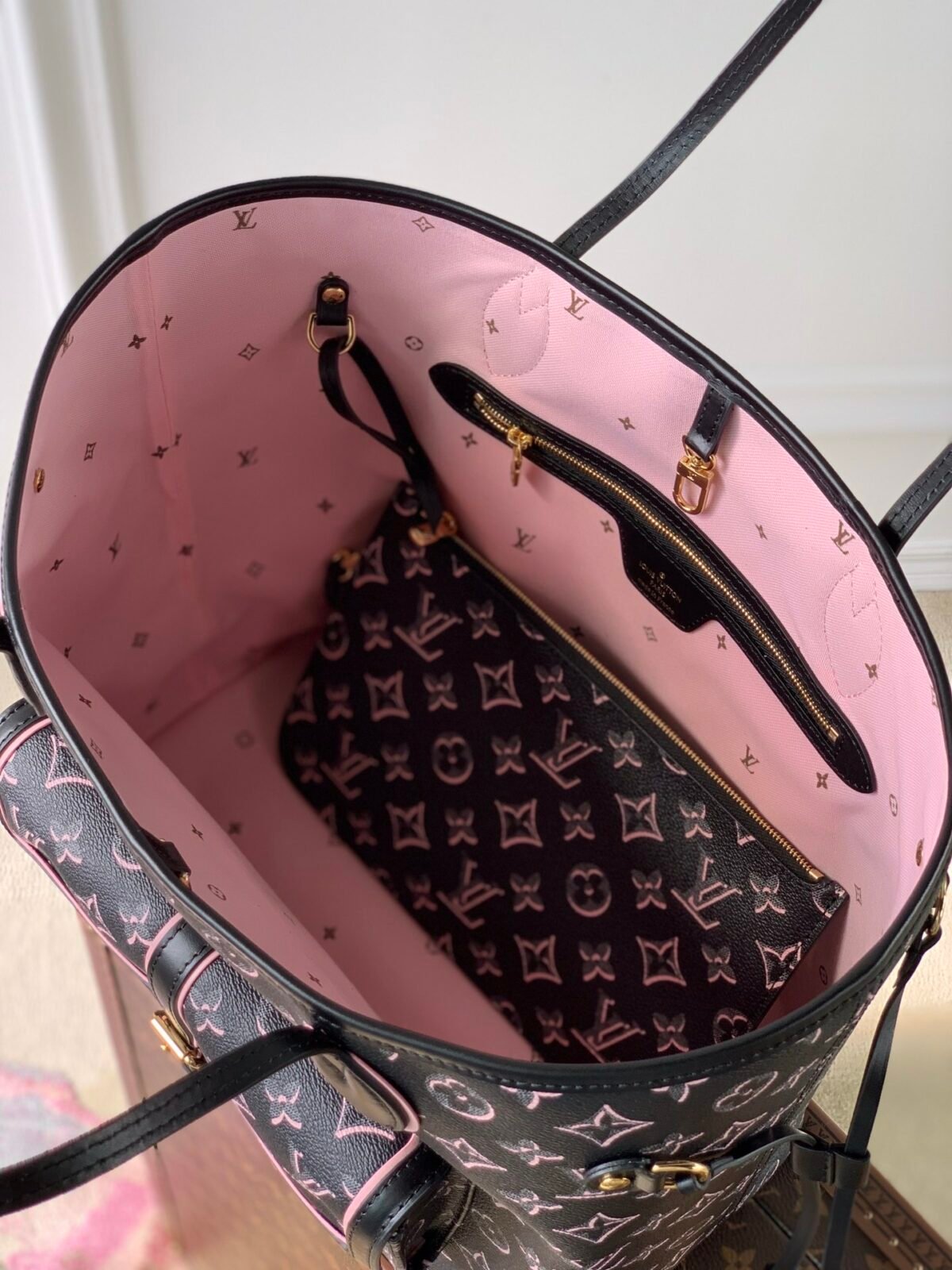 Louis Vuitton Neverfull MM Phantom Shadow Silk-Screen Canvas Tote Bag 31cm 18