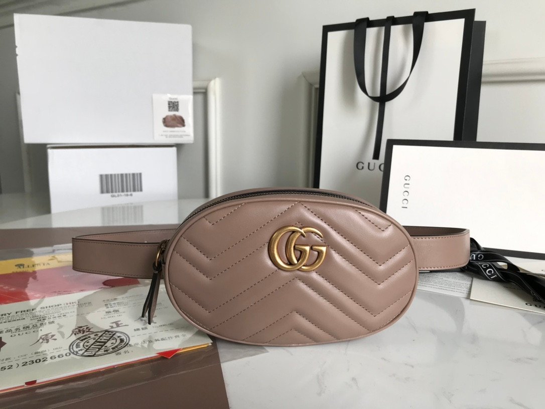 Gucci GG Marmont Matelassé Leather Belt Bag 3 Colors Original Italian Leather 19