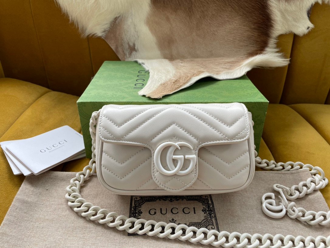 Gucci GG Marmont Super Mini Bag 16.5cm Tonal Ceramic Hardware Edition 19