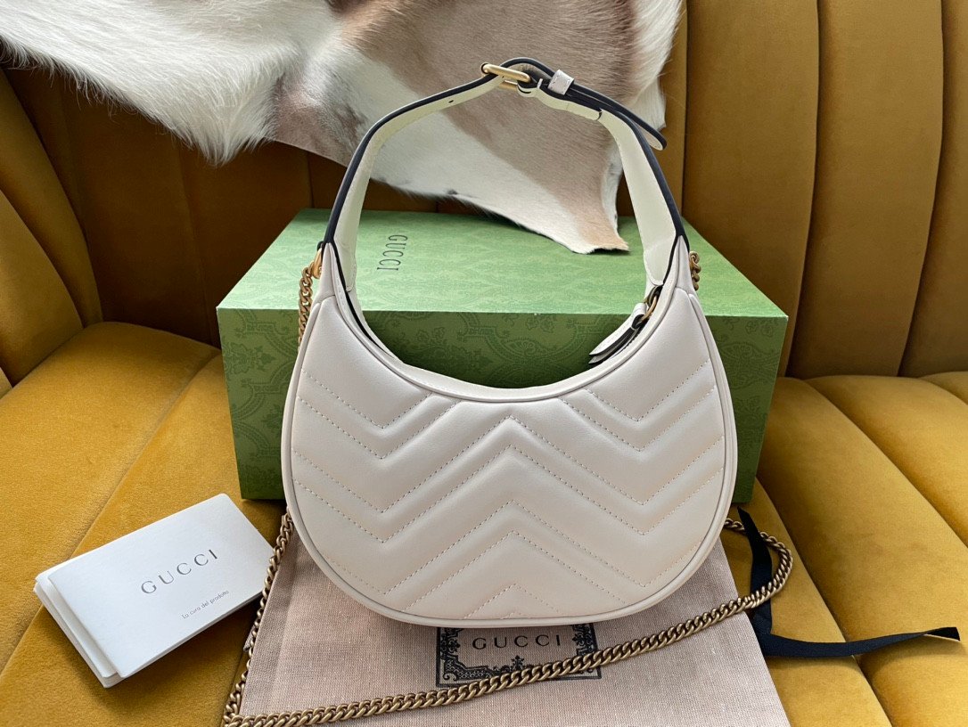 Gucci GG Marmont Half-Moon Mini Bag 21cm Matelassé Leather Edition 2