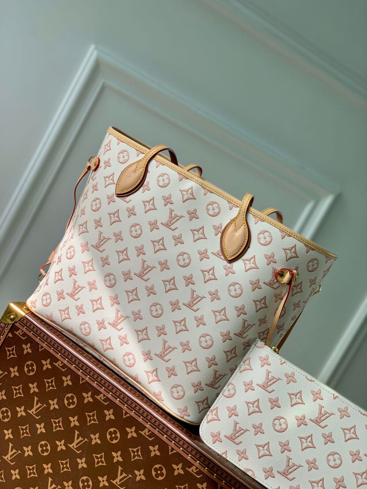 Louis Vuitton Neverfull MM Phantom Shadow Silk-Screen Canvas Tote Bag 31cm 2