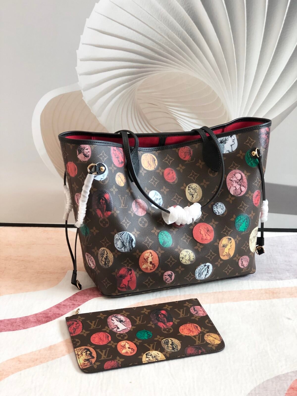 Louis Vuitton x Fornasetti Neverfull MM Tote Bag Limited Edition Monogram Cameo Canvas 31cm 2
