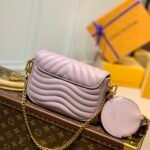 Louis Vuitton New Wave Multi-Pochette in Quilted Calfskin 19cm Pink Purple 3-in-1 Versatile Crossbody Bag 2