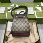 Gucci Ophidia Mini Bucket Bag GG Supreme Canvas with Signature Web Stripe 2