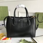 Gucci Jackie 1961 Medium Leather Tote Bag 30cm Signature Piston Closure & Detachable Strap 21