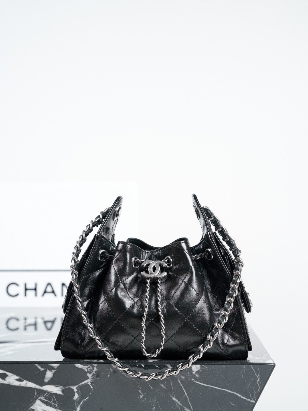 Chanel 26C Collection Size 25 Mini Drawstring Handbag 4 Colors Caviar Leather “Effortless Chic” Bucket Bag 21