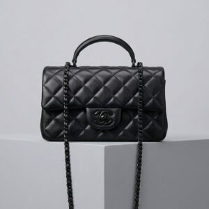 Chanel Small Top Handle Flap Bag 20cm So Black Edition