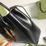 Gucci Jackie 1961 Medium Leather Tote Bag 30cm Signature Piston Closure & Detachable Strap 23