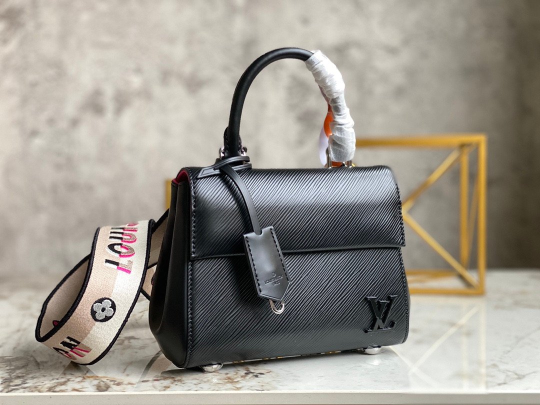Louis Vuitton Cluny Mini 20cm Epi Leather Handbag with Reversible Jacquard Strap 28