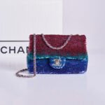CHANEL 25K Gradient Sequin Classic Flap Bag with Light Gold Hardware 21cm