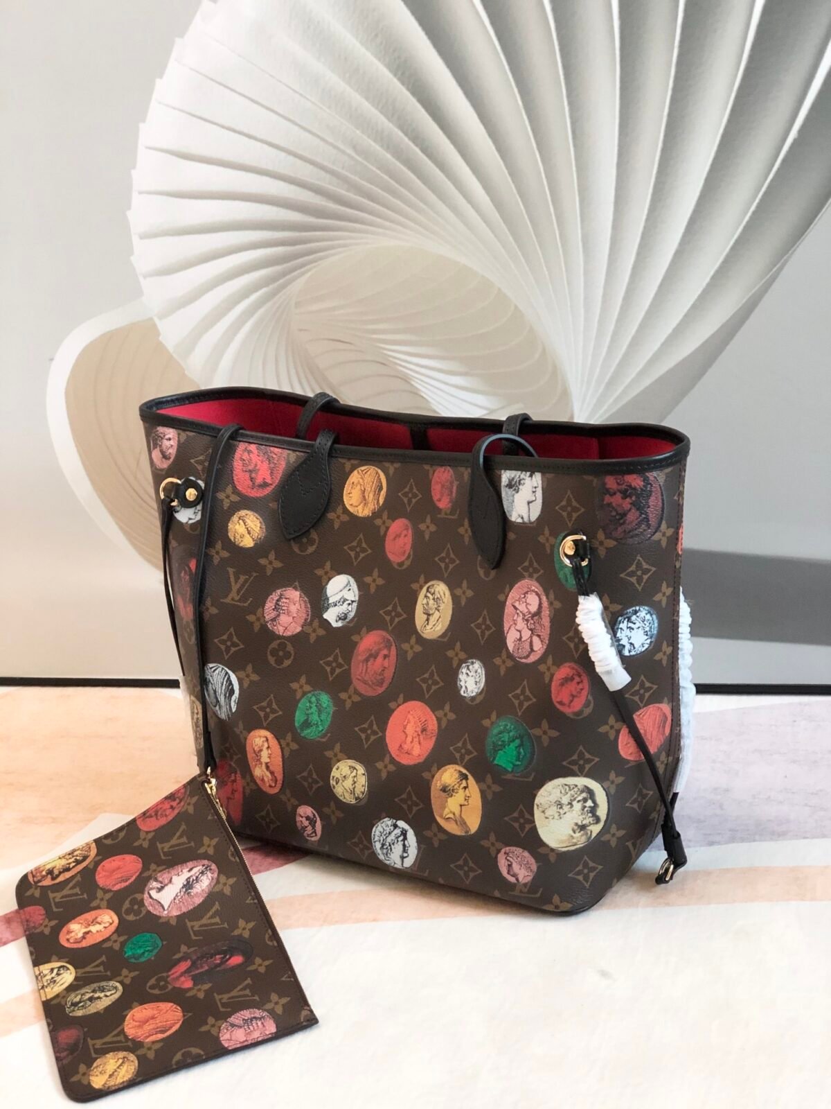 Louis Vuitton x Fornasetti Neverfull MM Tote Bag Limited Edition Monogram Cameo Canvas 31cm 3
