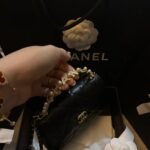 Chanel Black Quilted Lambskin Mini Flap Bag 15cm with Pearl Handle & Vintage Hardware 3