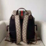 Gucci GG Supreme Canvas Flap Backpack 32.5x42x15.5cm Premium Leather Trim with Signature Web Detail & Side Pockets 3