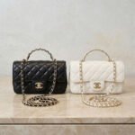 Chanel Diamond Handle Flap Bag 2 Sizes Authentic-Grade Italian Lambskin & 14K Light Gold Hardware