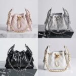 Chanel 26C Collection Size 25 Mini Drawstring Handbag 4 Colors Caviar Leather “Effortless Chic” Bucket Bag 37