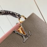 Louis Vuitton Capucines BB 27cm Handle Bag Elephant Grey Taurillon Leather with Exotic Python Details 4