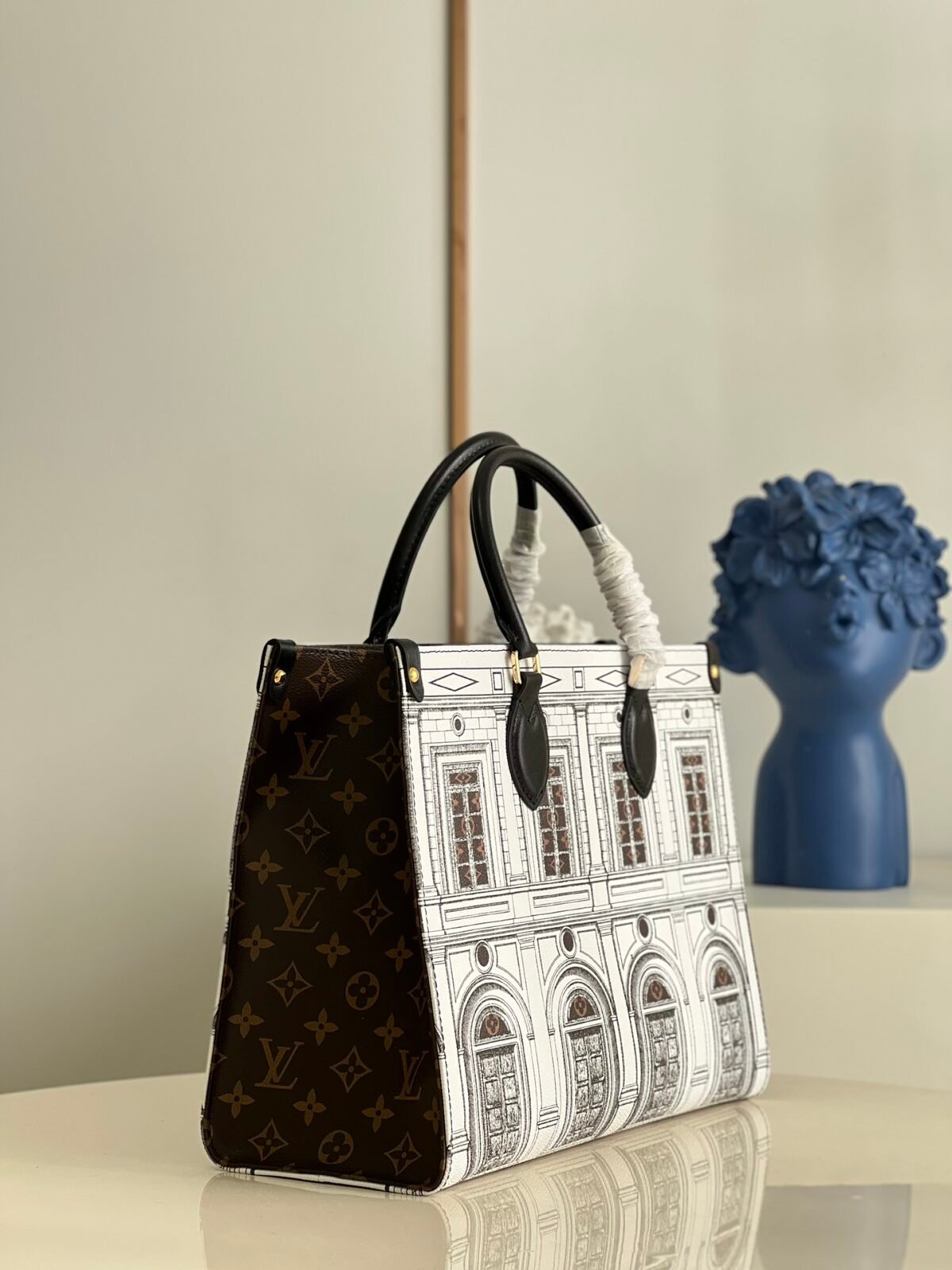 Louis Vuitton x Fornasetti OnTheGo MM Tote Bag 35cm Architettura Matte Calfskin Leather 4