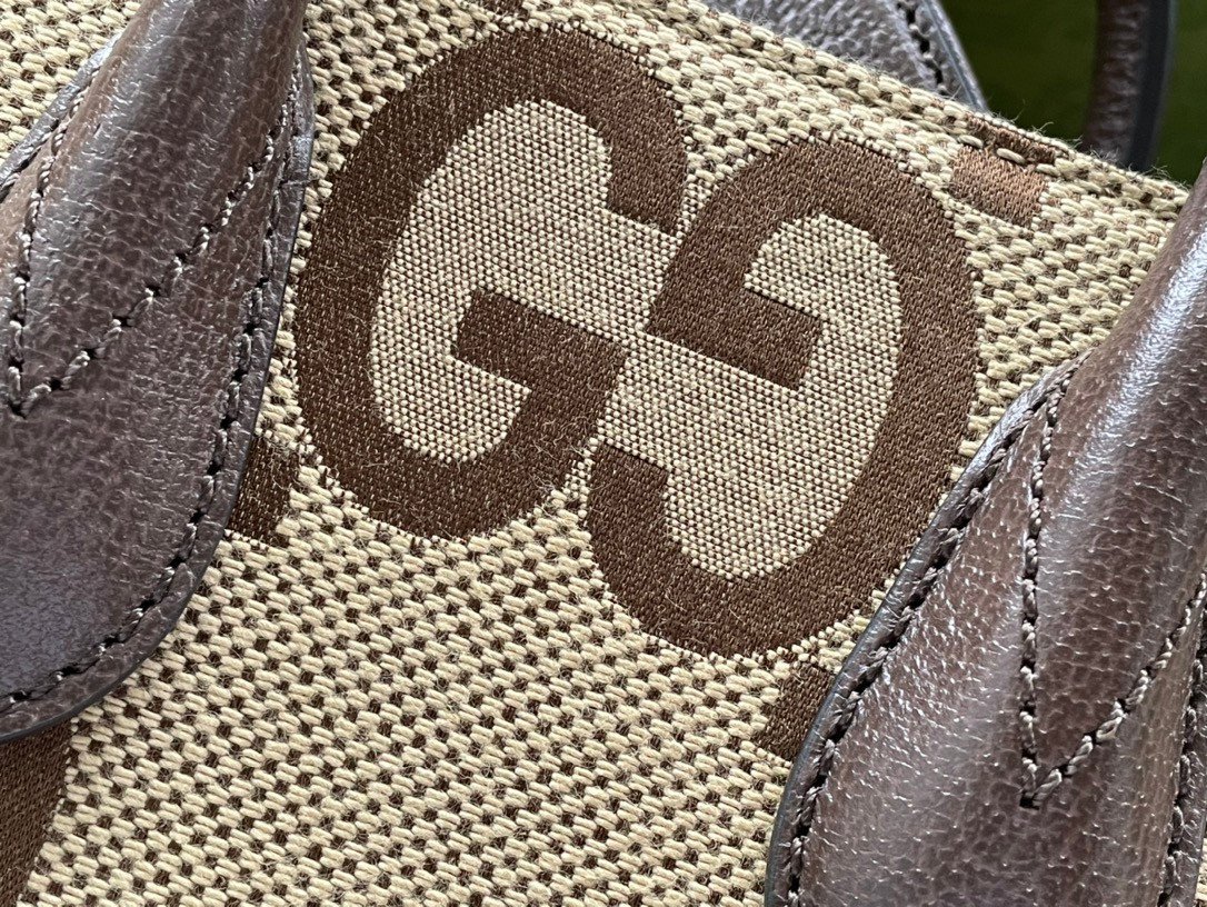 Gucci Retro Mini Tote Bag 16 Jumbo GG Canvas with Web Strap 5