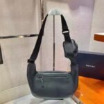 Prada Soft Leather Crossbody Messenger Bag with Detachable Pouch 22cm Modern Black 5