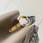 Louis Vuitton Capucines BB 27cm Handle Bag Elephant Grey Taurillon Leather with Exotic Python Details 6