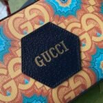 Gucci 100th Anniversary Kaleidoscope Print Messenger Bag Dark Blue Leather Trim 6
