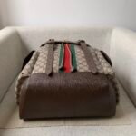 Gucci GG Supreme Canvas Flap Backpack 32.5x42x15.5cm Premium Leather Trim with Signature Web Detail & Side Pockets 6