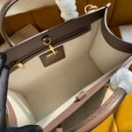 Gucci 100 Centennial Medium Tote Bag 31cm Brown Leather with Logo & Quote Print 7