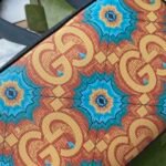 Gucci 100th Anniversary Kaleidoscope Print Messenger Bag Dark Blue Leather Trim 7