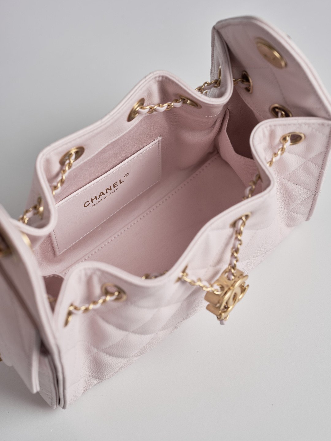 Chanel 26C Collection Size 25 Mini Drawstring Handbag 4 Colors Caviar Leather “Effortless Chic” Bucket Bag 7
