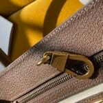 Gucci 100 Centennial Medium Tote Bag 31cm Brown Leather with Logo & Quote Print 8