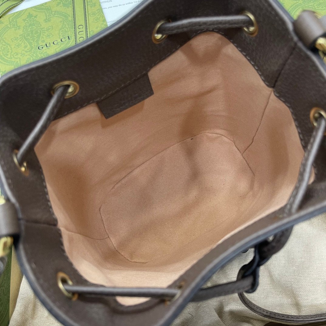 Gucci Ophidia Mini Bucket Bag GG Supreme Canvas with Signature Web Stripe 8