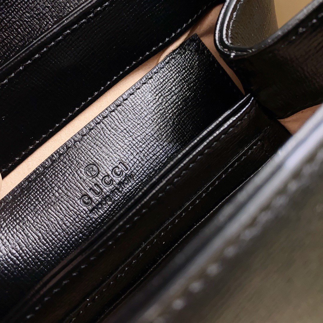 Gucci Horsebit 1955 Top Handle Bag 22cm Black Leather Dual Strap Edition 9