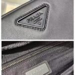 Prada Soft Leather Crossbody Messenger Bag with Detachable Pouch 22cm Modern Black 9