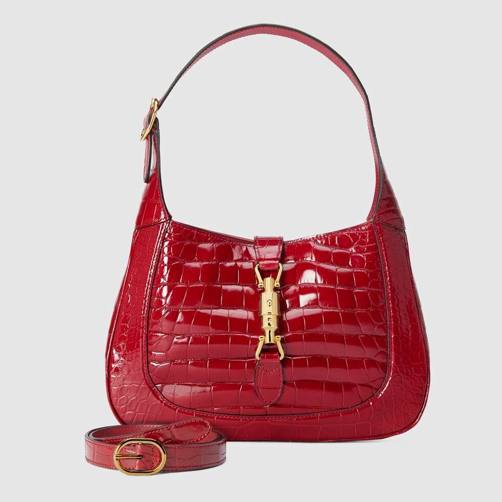Gucci Jackie 1961 Small Shoulder Bag 27.5cm Premium Croc-Effect Leather 9