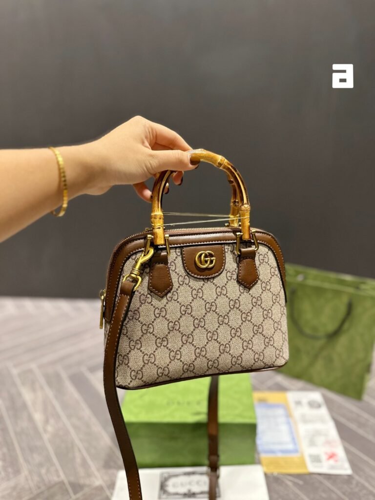 Gucci Bamboo Handle Mini Tote Bag Replica Premium GG Supreme Canvas Bag – Image 1