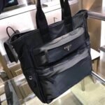 Prada Men’s Premium Re-Nylon Tote Bag Luxury Business & Travel Handbag with Saffiano Leather Trim 1