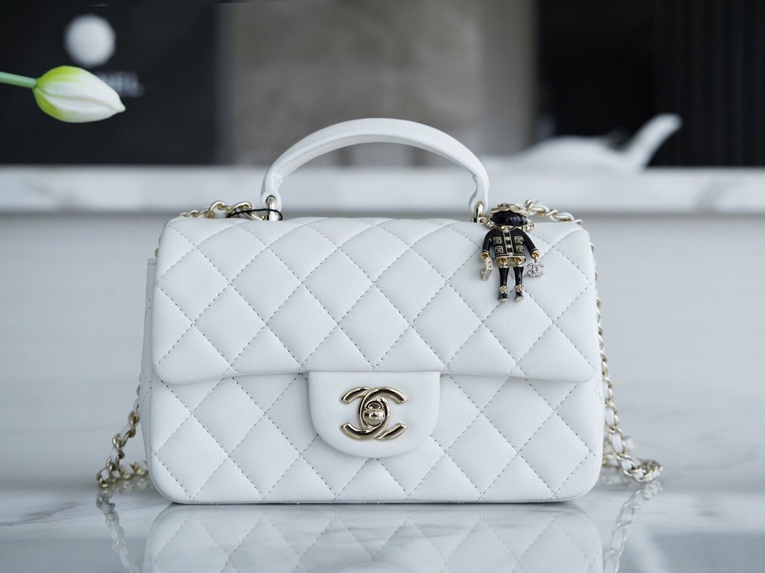 CHANEL 2022P Limited Edition Mini CF Top Handle Bag with 3D Lion Charm 10