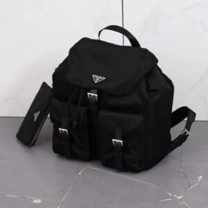 Prada Re-Nylon Medium Backpack 32cm with Detachable Pouch "Chili Pepper" Edition Ultra-Light Sustainable Fabric Rucksack