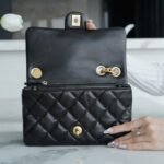 CHANEL 22K Special Edition Adjustable Gold Ball Flap Bag 22cm with Embossed CC Logo and Vintage Gold Hardware 11