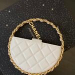 Chanel 23K Camellia Bow Hula Hoop Micro Bag 16cm Quilted Lambskin Evening Clutch & Wristlet 11